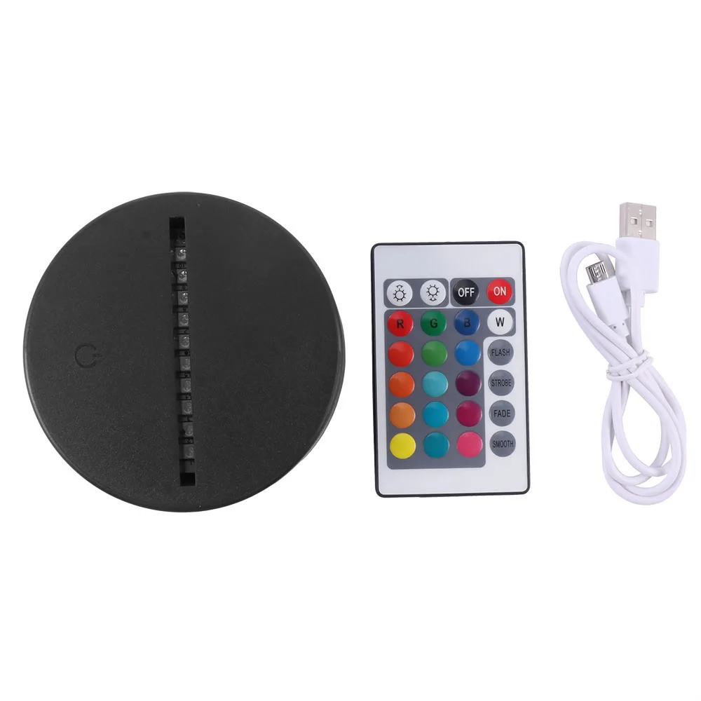 

USB Cable Touch Lamp Bases For 3D LED Night Light Replacement 7 Color Colorful Light Base Table Lamp Part With Remote