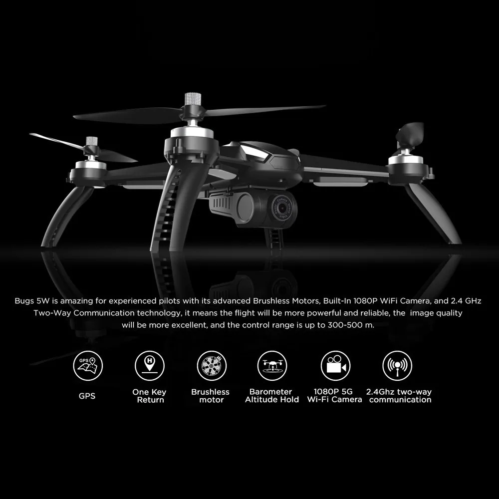 MJX Bugs B5W 5W WiFi FPV 1080P Camera / Waypoints / Points of Interest / Altitude Hold / One-click Attention Remote Drone JU 06 MJX Bugs B5W 5W WiFi FPV 1080P Camera / Waypoints / Points of Interest / Altitude Hold / One-click Attention Remote Drone JU 06