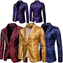 Модные Мужские приталенные Стильные цветочные Формальные пуговицы деловой костюм куртки пальто
