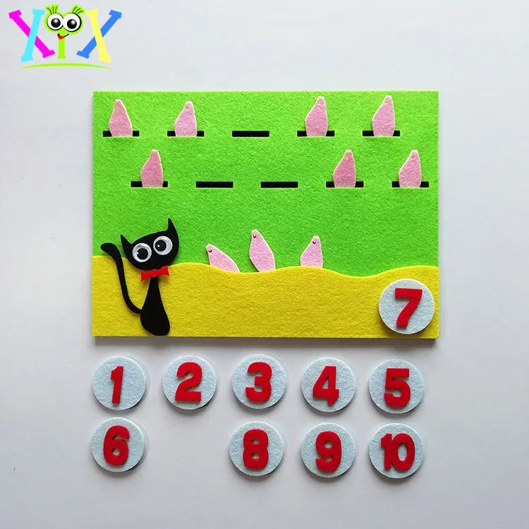  Toys for Children Diy Kindergarten Non-woven Wall Sticker Animals Eating Food Early Education Monte - 32980924800