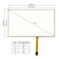 Мм 143 "4 провода резистивный 10,1 мм X 1024 Touc панель для 235" 600X1366 768X10,1 ЖК дисплей экран