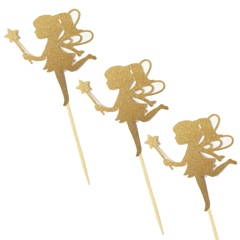 Bricolage mariage fête d'anniversaire gâteau décoration Angle forme Giltter papier gâteau Topper