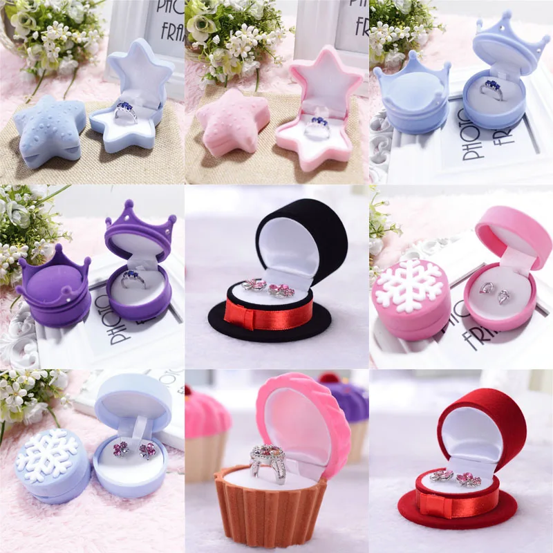 

Mini Gift boxes Wedding Party Decor Jewelry Display Engagement Ring Box Jewelry Packaging Boxes Organizer Gift Box Holder