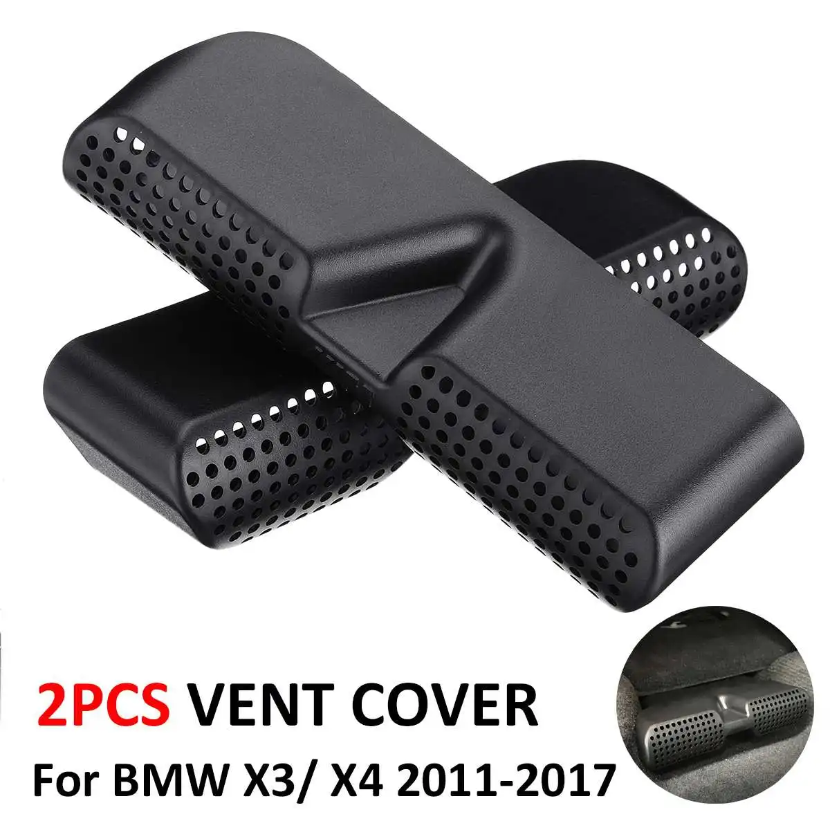 

2Pcs Car Seat Floor Heater Duct Air Conditioner Vent Outlet Air Duct Grille Vent Oulet Cover Sticker For BMW X3/X4 2011-2017