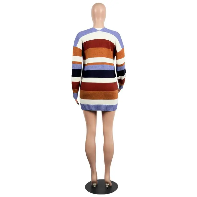 Women Fashion Jacket Street Wear Versatile Wind Rainbow Striped Jacket Female Warm And Comfortable Open Stitch Jacket Size S-XL