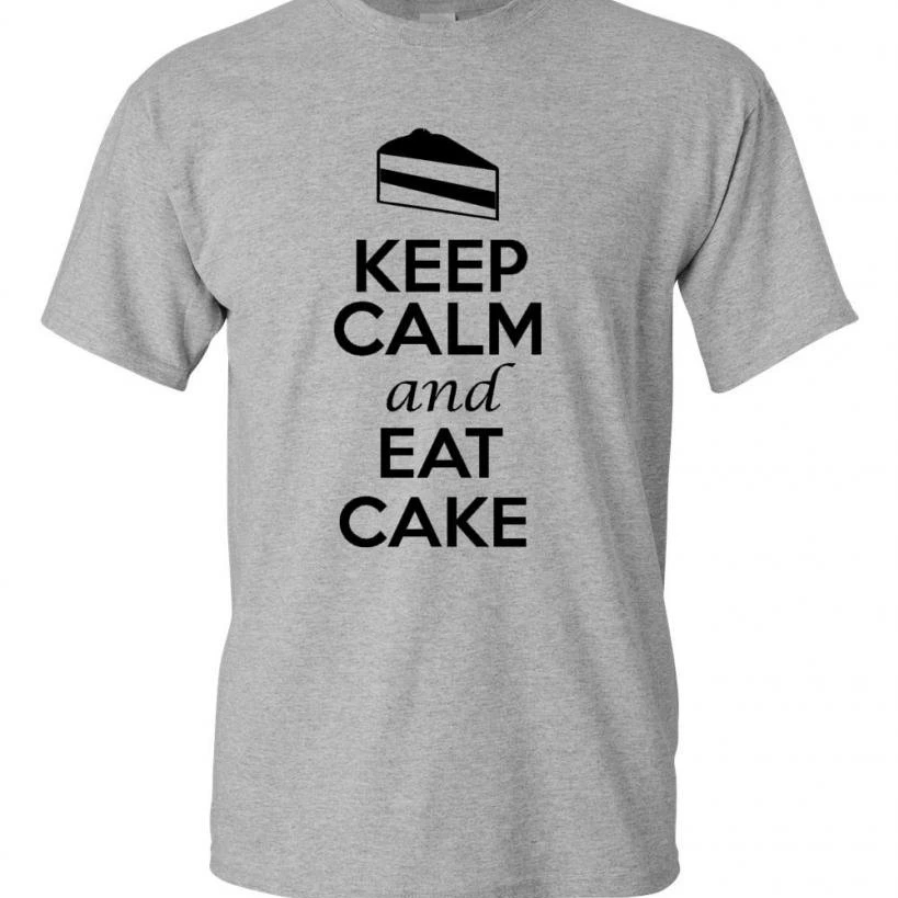 Keep Calm and Eat Cake Adult Novelty T-Shirt Tee |