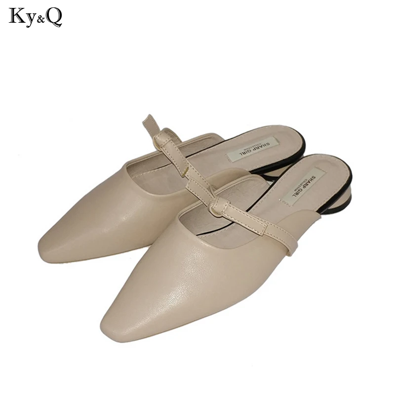 

2019 Spring New Fashion Trend Women's Jacket Baotou Small Pointed Wild And Comfortable Flat Casual Slippers