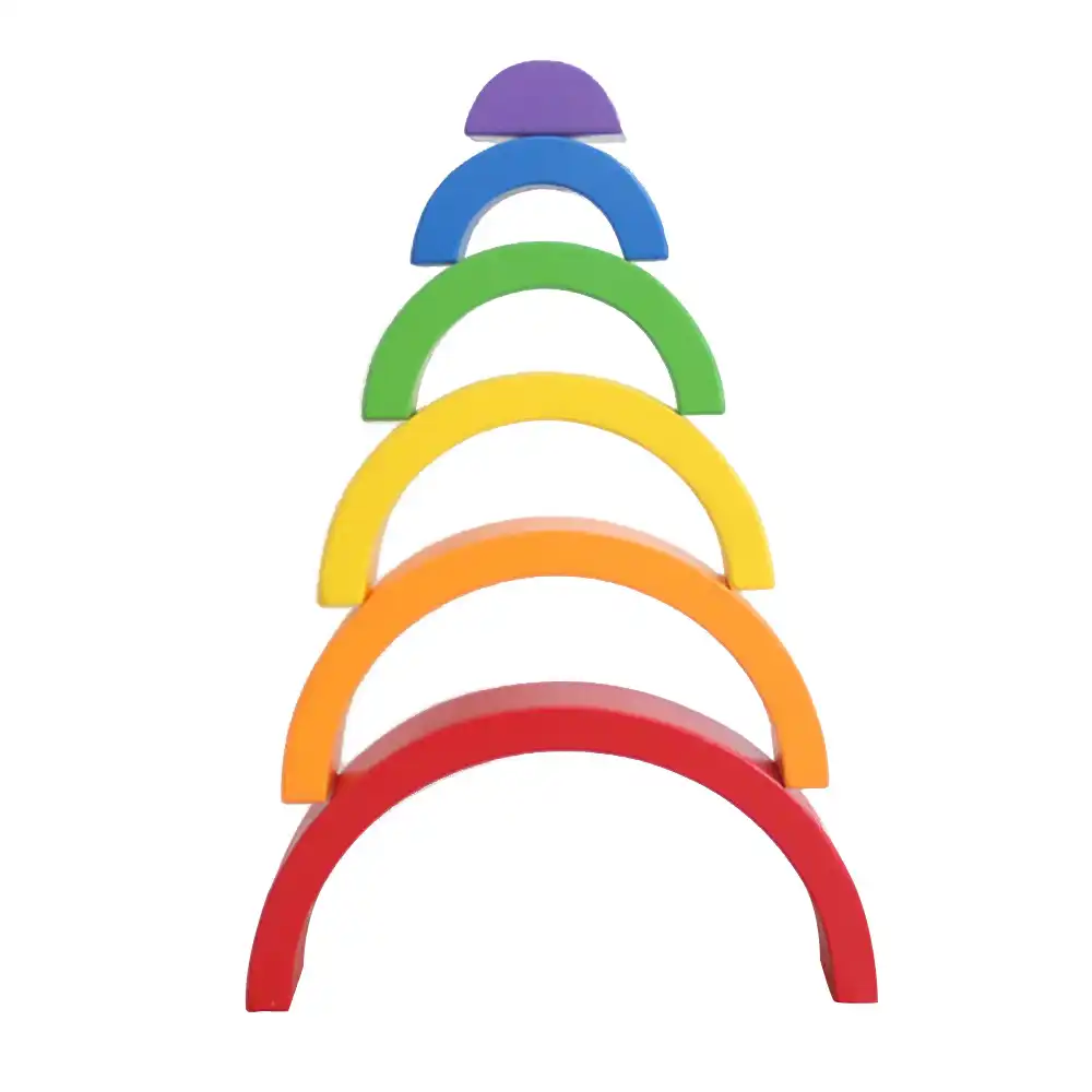 wooden rainbow stacking toy