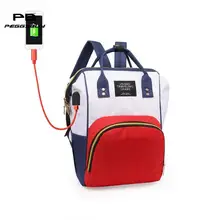 Мода usb зарядка мягкий подгузник сумки большой емкости водонепроницаемый дорожный рюкзак для матерей детские подгузники сумка для кормления органайзер для малышей