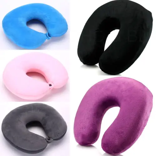 

Practical Portable U Shape Memory Foam Pillow Neck Headrest Car Flight Travel Soft Nursing Pillow Solid Color