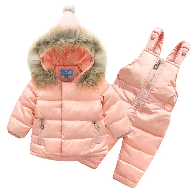 Kids Baby Thick Warm Toddler 2pcs Hooded Down Jacket+Jumpsuit Winter Coat