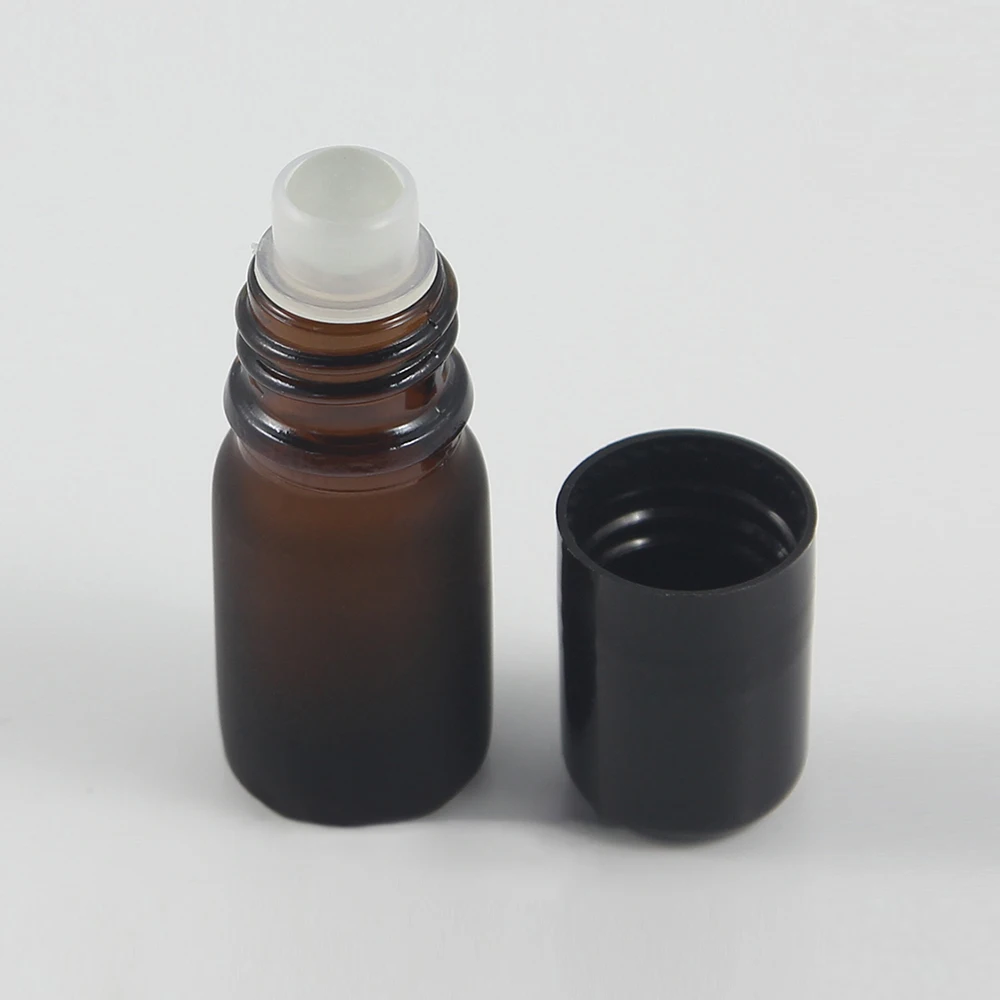 เปล่า5Ml Frosted Amber ตัวอย่างน้ำหอมขวดแก้วขวดแก้ว/สแตนเลส