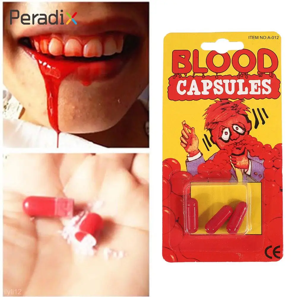

Non-Toxic Capsule Red April Fool Joke Blood Capsules Fake Capsules Cheap Halloween Joke Toy Safe Friend Magic