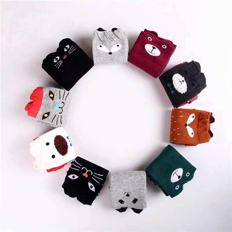 Cartoon Cute Kids Cotton Socks Bear Animal Baby Cotton Socks Knee High Long Leg Warmers Socks Boy Girl Children Socks 3-12 Years