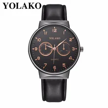 YOLAKO бренд часы модные кожаные для мужчин бизнес часы Роскошные Мужские кварцевые часы повседневное для мужчин наручные часы Relogio Masculino