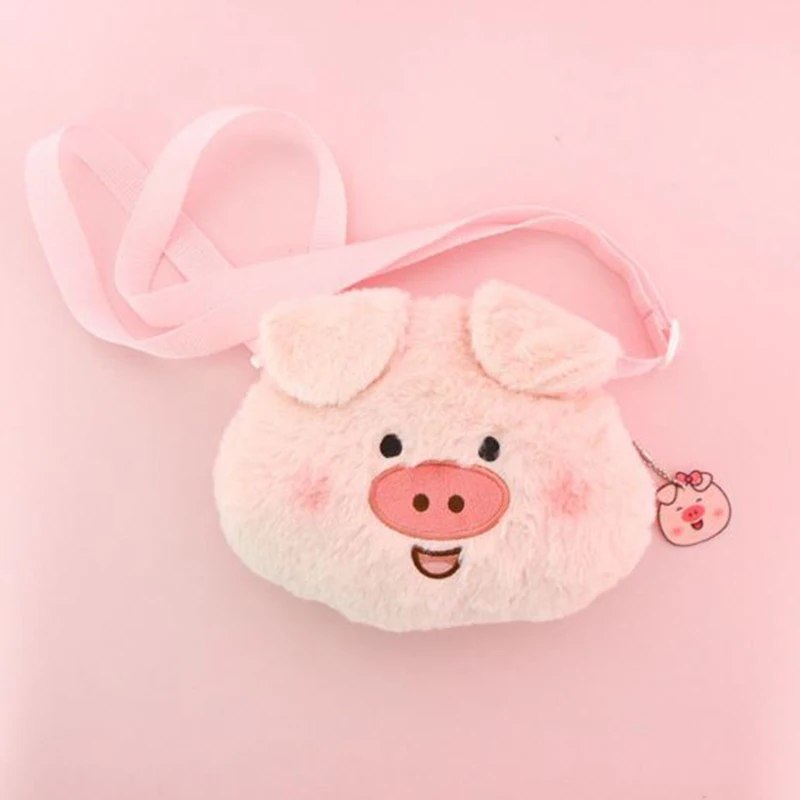 1 шт.. Креативный свинья плюшевый рюкзак мультяшное животное, свинка сумка через плечо плюшевая сумка для девочек Плюшевая Кукла Плюшевая