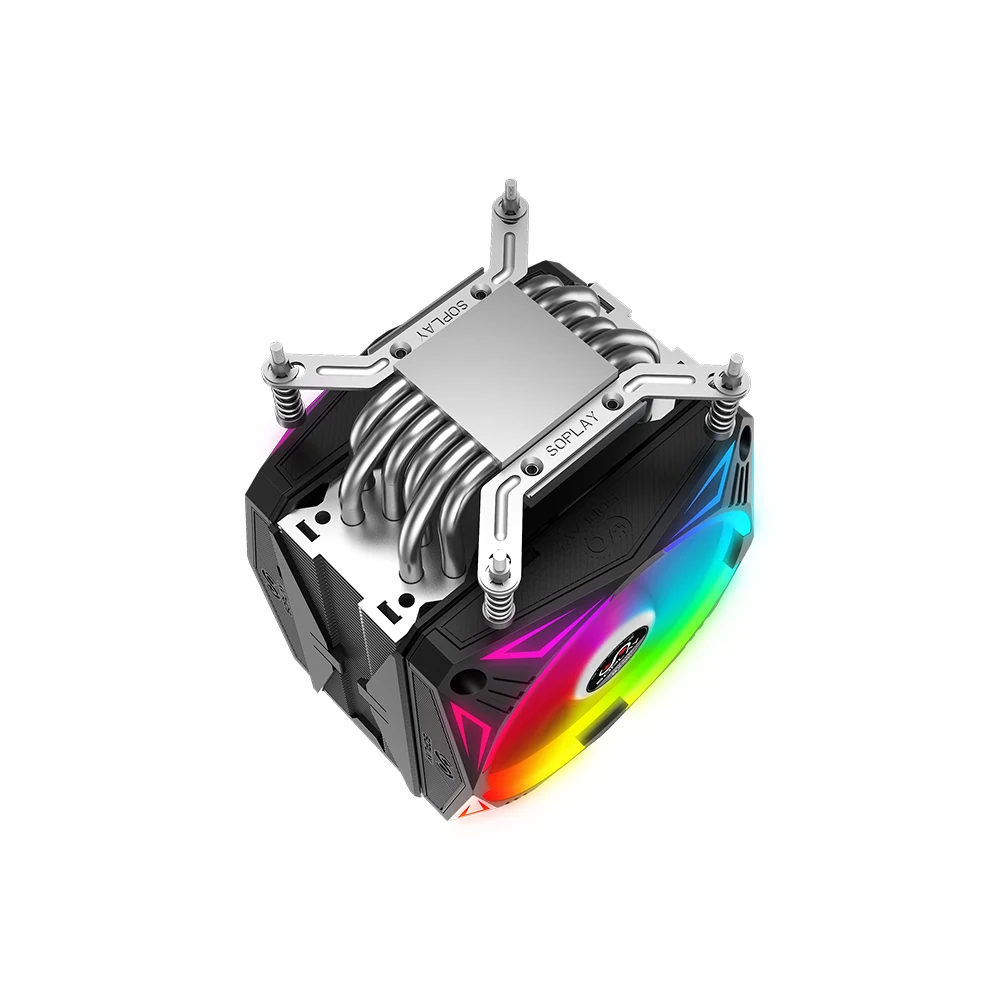 SOPLAY кулер для процессора RGB 4PIN PWM кулер для воды цветной чехол для компьютера Вентилятор Кулер Радиатор гидравлический подшипник поддержка 5 в RGB