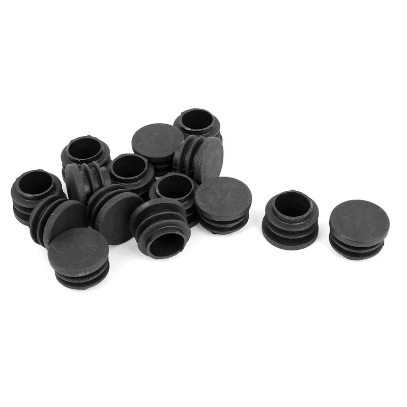 

15 Pcs 22mm Diameter Blanking End Caps Covers Tube Insert Black