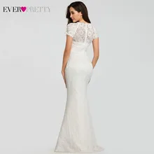 Кружевные свадебные платья с длинным рукавом, с круглым вырезом, с аппликацией в виде русалки, сексуальные официальные свадебные платья EZ07802WH Robes De Mariee