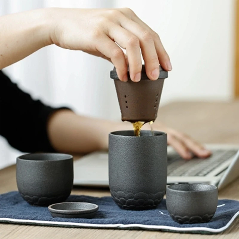  China Portable Travel Kung Fu Tea Set Japanese Ceramic Quick Cup Cup Filter Cup Office Teapot Set