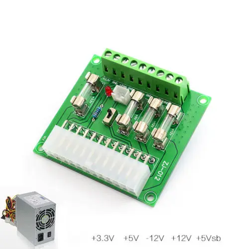 

24/20-pin ATX Computer PC Power Supply Breakout Board Adapter Extension Module 24PIN 20PIN FOR Amplifier AMP