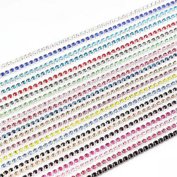 

David accessories 3mm Chain Glass Clear Crystal Trims 1m,Apparel Sewing decoration DIY Accessories,1Y48624