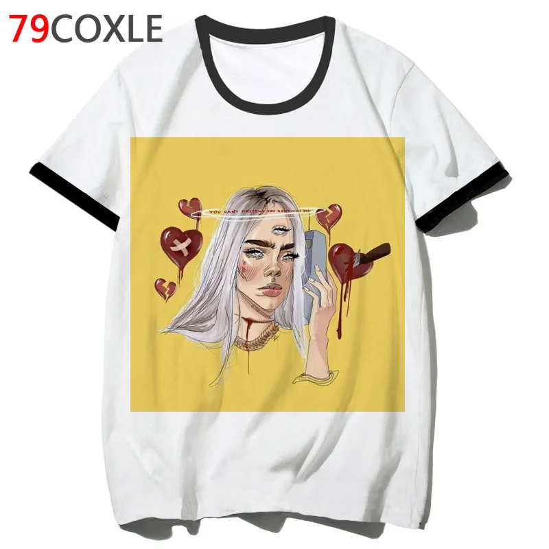

billie eilish t shirt streetwear clothing male for 2019 harajuku funny t-shirt tee hip hop school top tshirt men F7059
