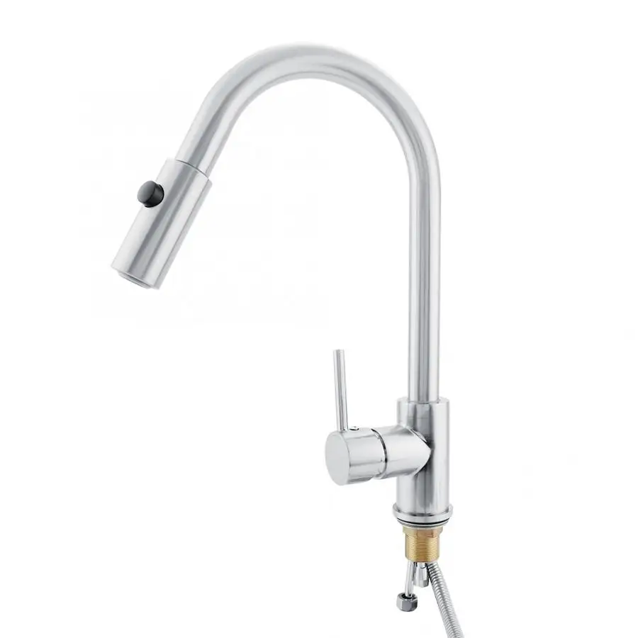Faucet Extenders Brass Single Handle Pull Down Brushed Nickel Kitchen Sink Faucet Faucet Extenders 2019