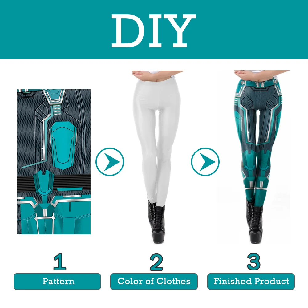 Tanie DIY legginsy damskie 3D druk cyfrowy leginsy dostosuj Fitness leggin trening plus rozmiar
