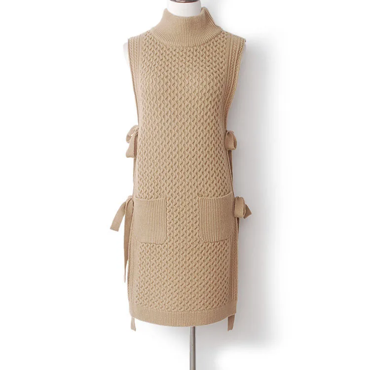 YUNINYOYO turtleneck side vent knitted long sweater Pop pattern Stereoscopic jacquard sweater 2colours wool Vest sweater YUNINYOYO turtleneck side vent knitted long sweater Pop pattern Stereoscopic jacquard sweater 2colours wool Vest sweater
