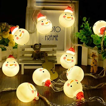 

Hot Sale 2*AA Battery Operated Snowman String Light 10 LED Christmas Lights Outdoor C Xmas Party Decoration Fairy Indoor Lamp