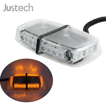 

Justech 1 pcs 12V Amber LED 24W Vehicle Roof Lightbar Flashing Beacon Strobe Light Magnetic