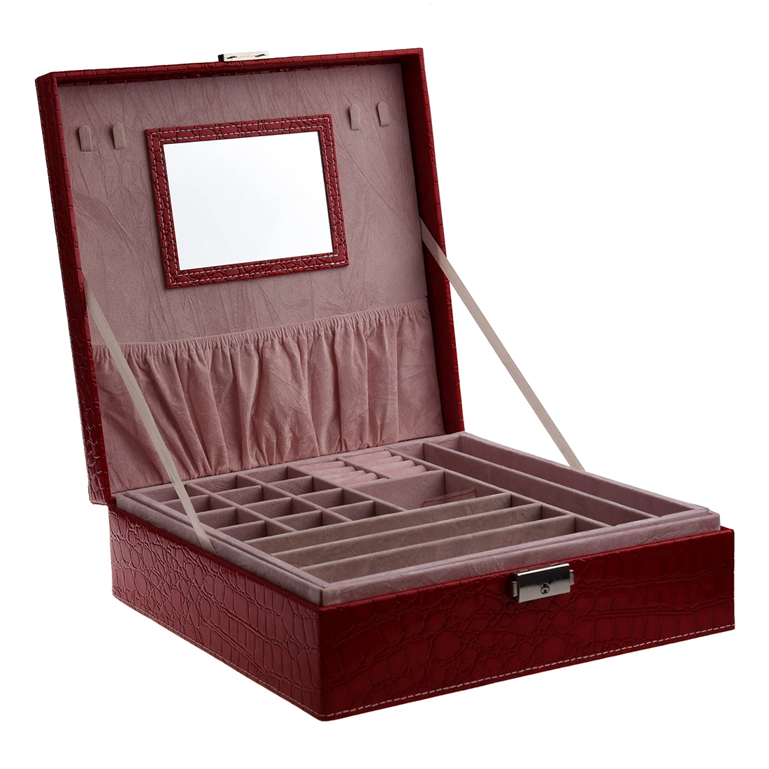 Woman Lady Girls Actress Portable Travel Jewelry Organizer Earring/Ring/Necklace/Watch Etc Cosmetic Storage Container Box Case