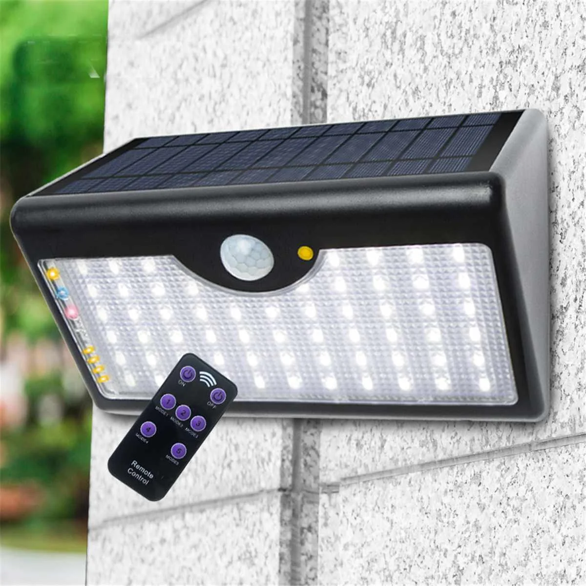 

Remote Control LED Solar Power Street Light PIR Motion Sensor Road Wall Light Lamps Emergency Security Lighting Outdoor Garden