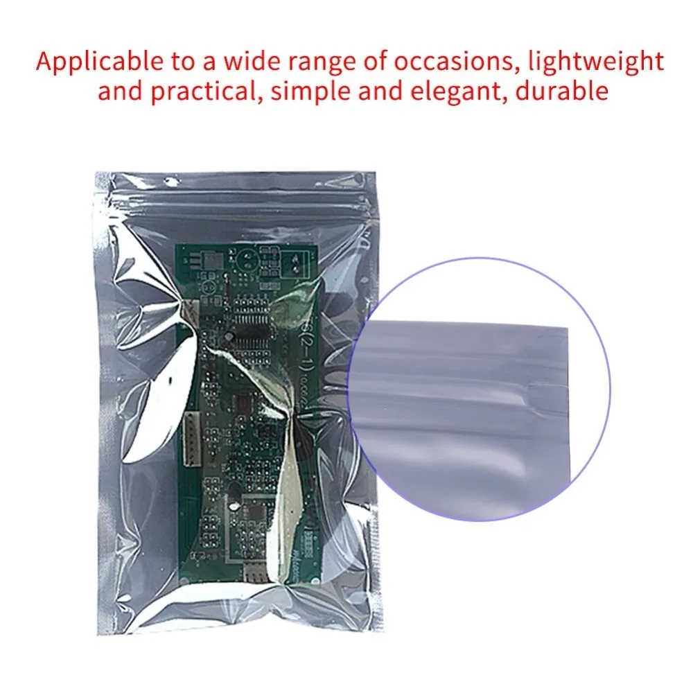 50 шт. антистатический Алюминий сумка для хранения Ziplock мешки Resealable Анти