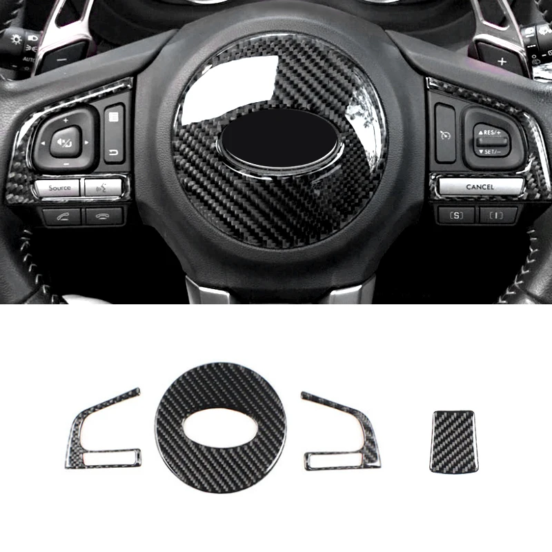 

For Subaru Forester 2016 2017 2018 Carbon Fiber Steering Wheel Button Mouldings Cover Trim