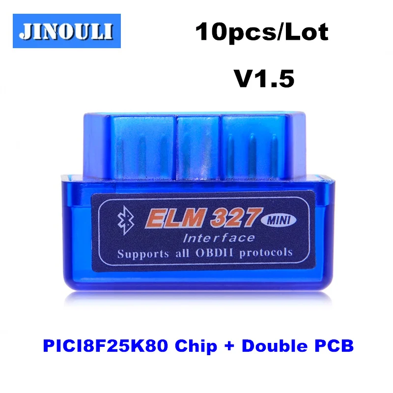 10 шт. аппаратные средства V1.5 PIC18F25K80 супер мини Bluetooth ELM327 OBD2 ELM 327 с Android крутящий