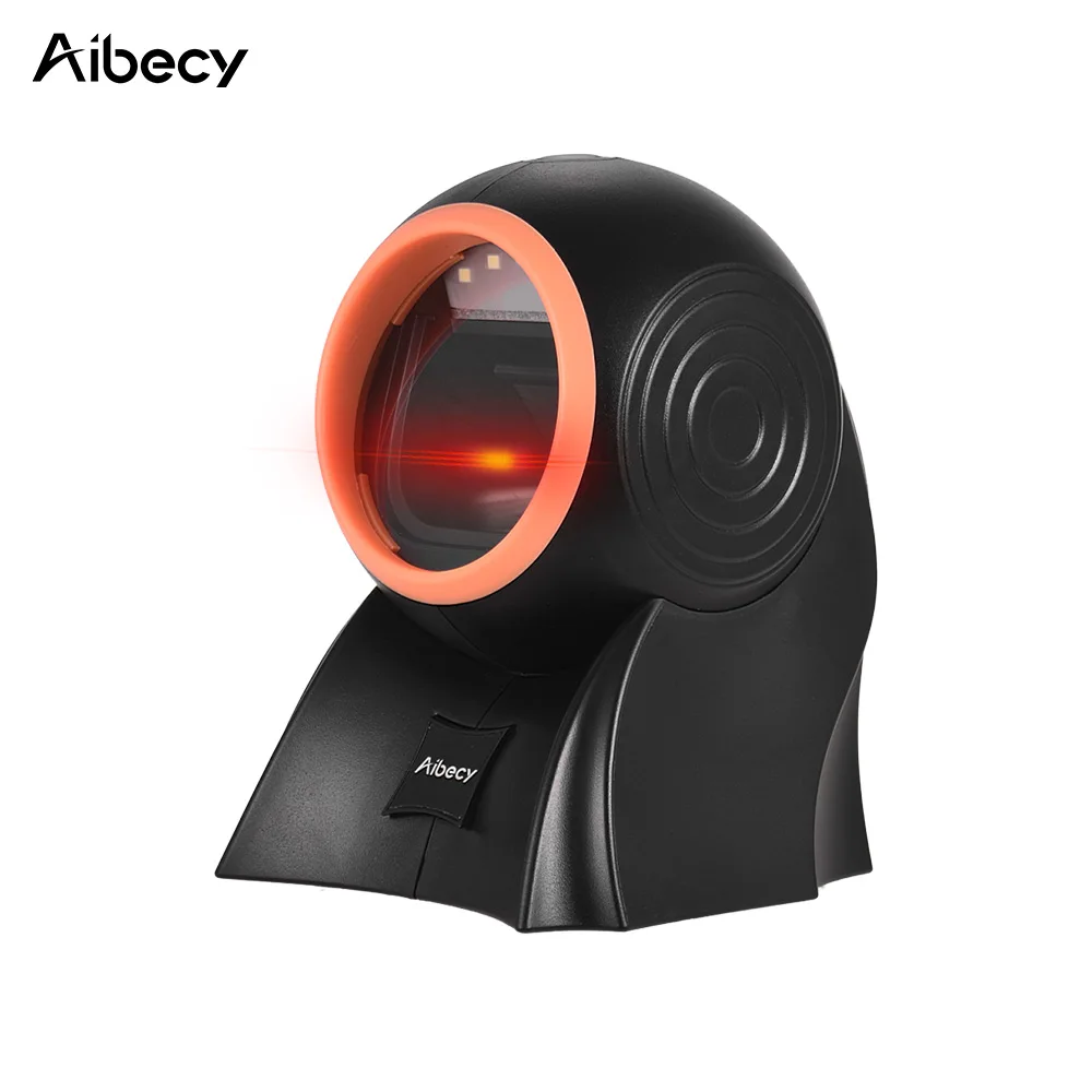 Aibecy Настольный беспроводной 1D 2D QR сканер штрих кодов с usb кабелем всенаправленная