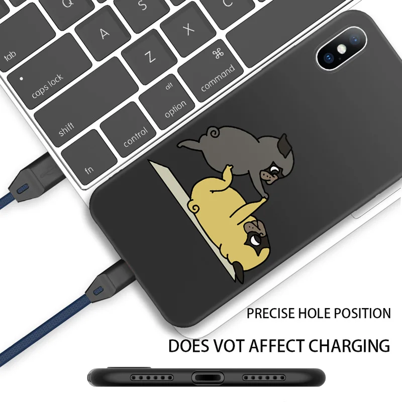 Мультяшный чехол USLION для телефона iPhone X Xs Max XR 11 Pro смешные чехлы с рисунком собаки 8
