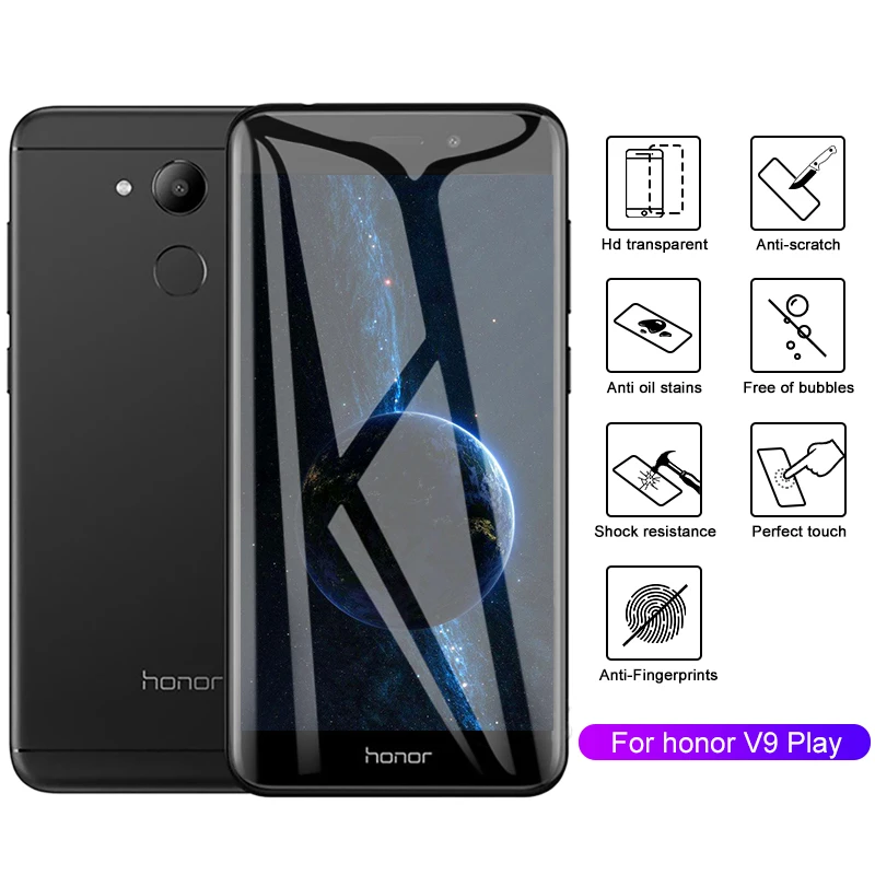 Защитное стекло для Huawei Honor 9 10 Nova 2 3 3i 3E 4 Y6 Y9 V9 V10 закаленное защитное экрана 0 26 мм 5D