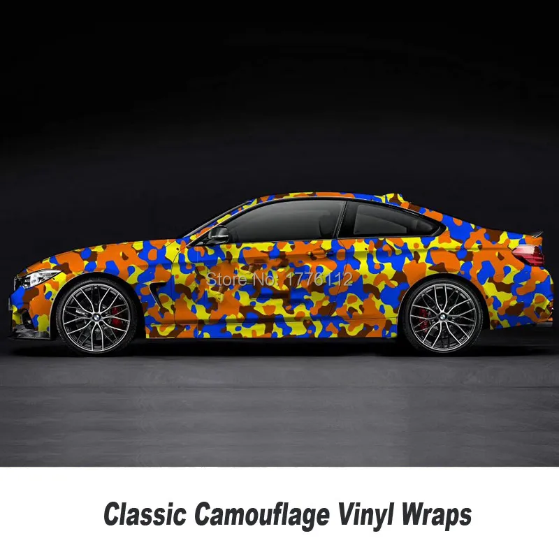 

Orange Camouflage wrapping film Bubble fee Vehicle Graphics Size: 1.52*5/10/15/20/25/30 M Wholesale sales Provide effect picture