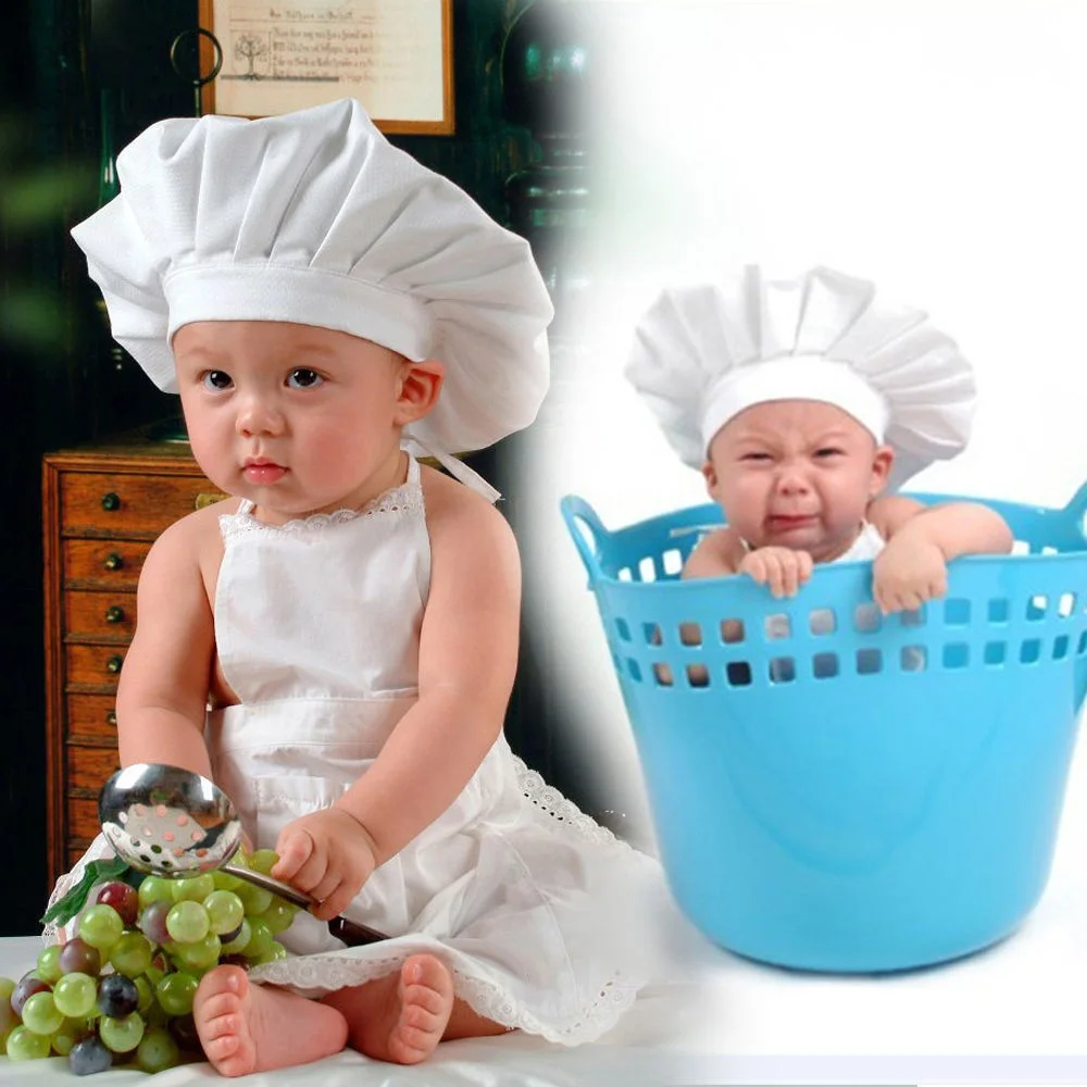 Милый детский белый Cook Cheff шляпа и фартук милый Детский костюм реквизит для
