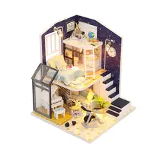 Миниатюрный Кукольный домик строительный дом ручной работы DIY хижина сборка модель Мебель Детский подарок на день рождения развивающие игрушки Аксессуары для кукол