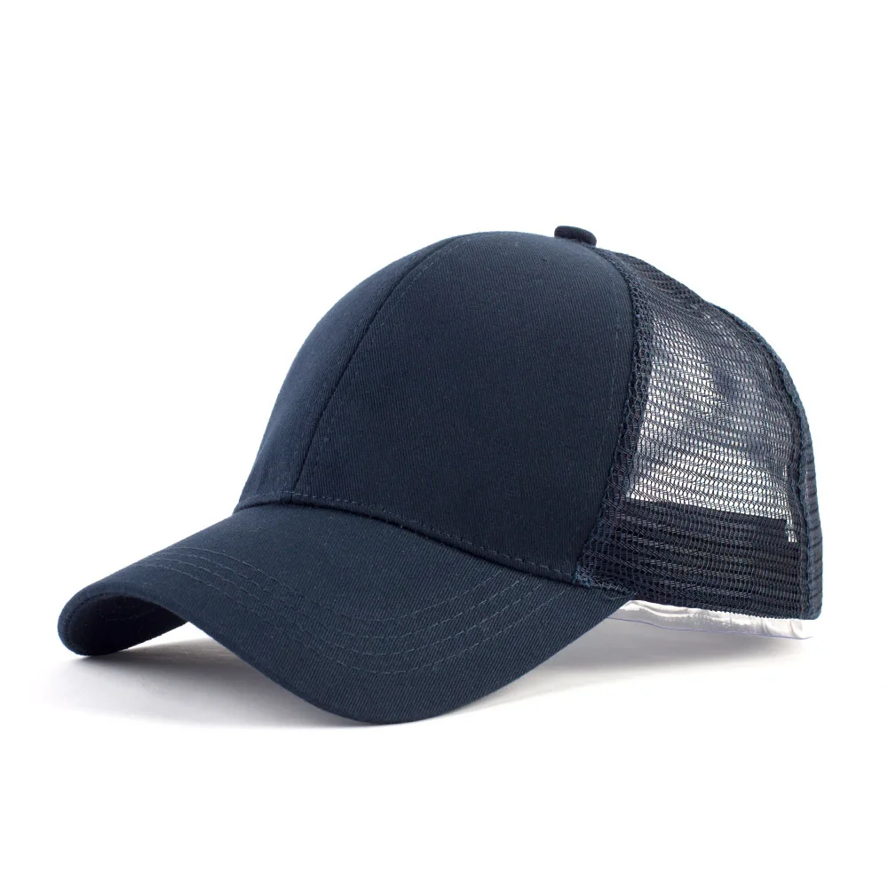 

New Pattern Baseball Cap Joint Cotton Back Hatch Solid Color Sun Hat Mark Peaked Cap Rear Opening Ponytail Caps