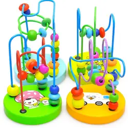 2018 Новый дизайн Детские красочные деревянные мини вокруг бусины провода лабиринт Математика игрушки DIY Для детей малыша игрушка для