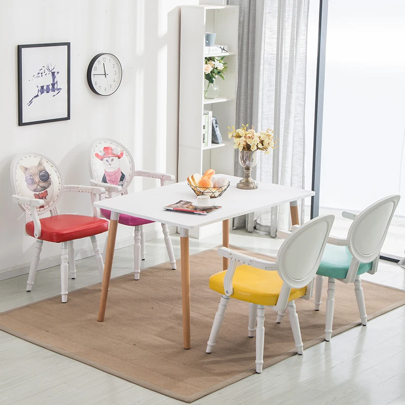 

Modern Minimalism Household Stool Backrest Restaurant European Style American Style Northern Europe Solid Wood Dining Chair