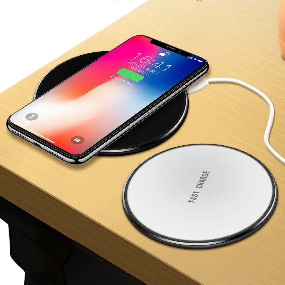 

Qi 10w Quick Wireless Charger For Iphone Xs Max Xr X 8 6 7 Qc 3.0 Fast Charging For Samsung S10 S9 S8 Note 9 Usb Charger Pad