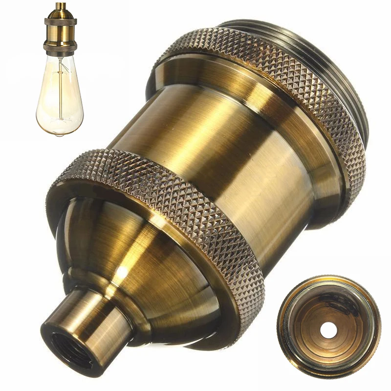 IKVVT E26/E27 Vintage Aluminium Lamp Holder Screw Thread Edison Keyless