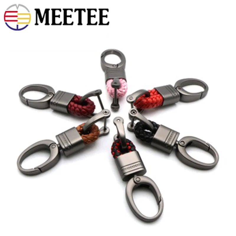 

Meetee 2pcs Braided Rope Metal Keychain Buckles DIY Fashion Handmade Pendant Creative Mini Craft Horseshoe Buckle BD260