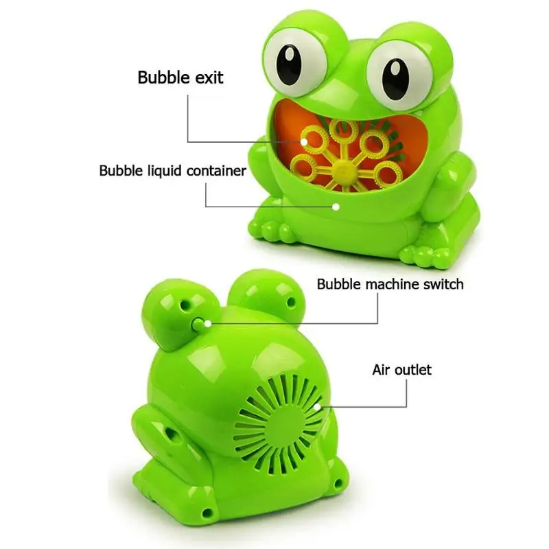 New Cute Frog Automatic Bubble Machine Blower Maker Party Summer Outdoor Toy for Kids Wholesale And Drop Shipping